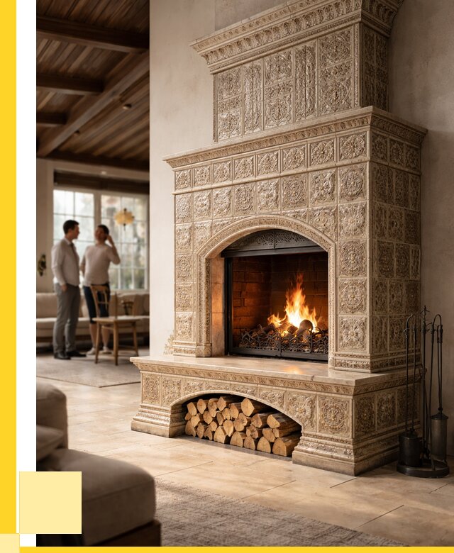 Купить изразцовый камин в Сатке от 258600 р. | ЭриданСтк