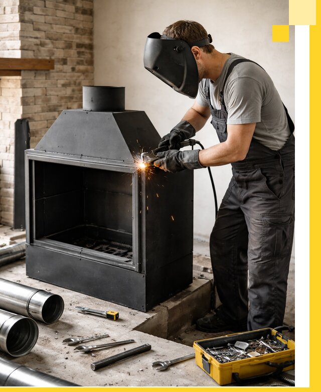 Продажа и установка металлических каминов в Сатке под ключ