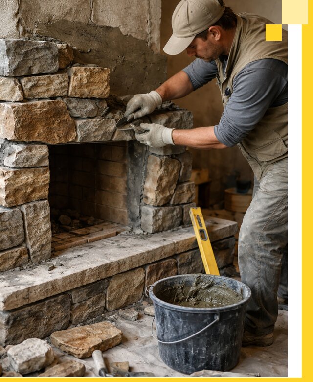 Изготовление и установка каменных каминов под ключ в Сатке