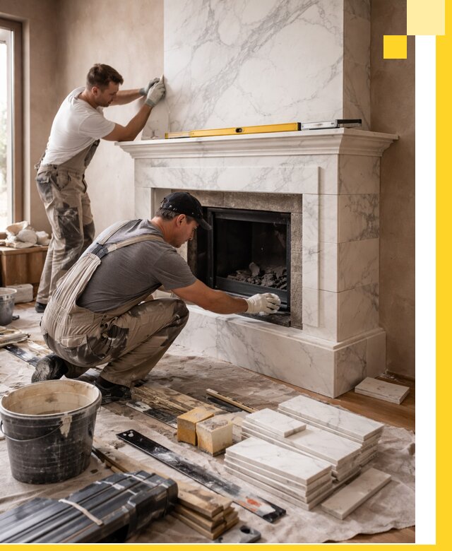 Отделка каминов в Сатке качественные облицовочные работы