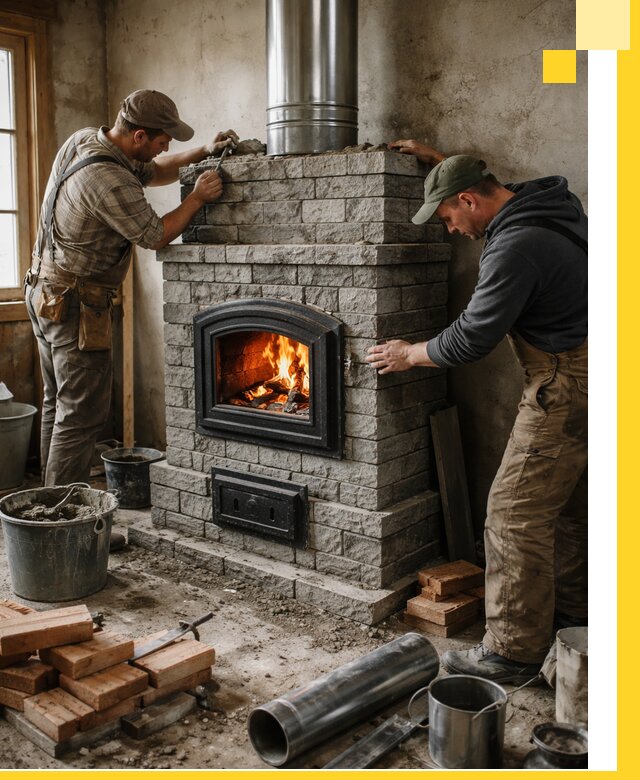 Производство, поставка и монтаж дровяных печей в Сатке