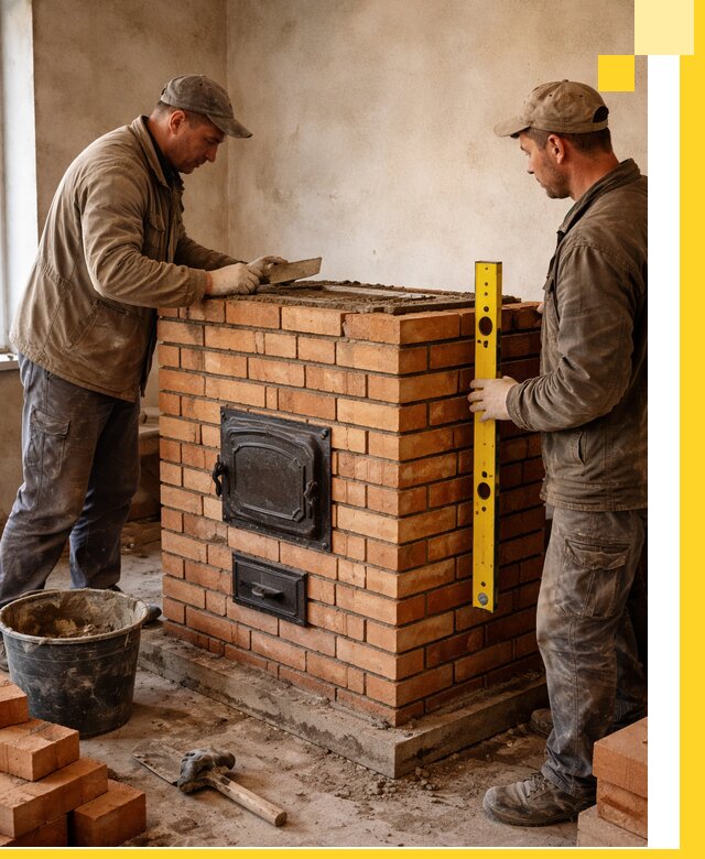 Отопительные печи под ключ в Сатке, установка и сборка