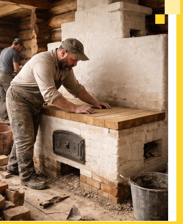 Проектирование и установка русской печи с лежанкой в Сатке