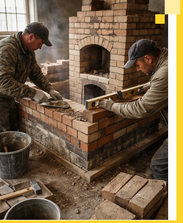 Изготовление и монтаж печей и каминов из кирпича в Сатке