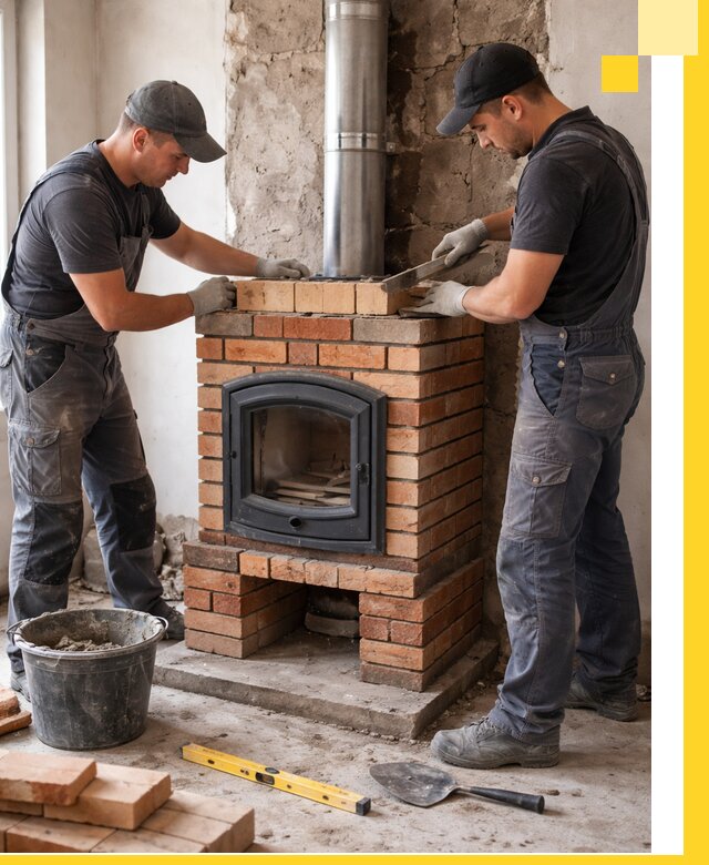 Монтаж печи камина под ключ в Сатке с гарантией и пусконаладкой