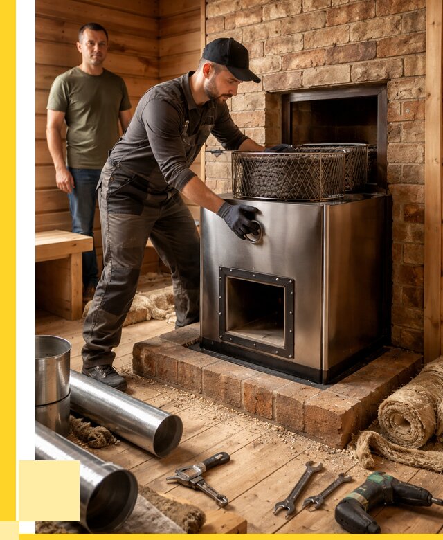 Монтаж банных печей под ключ в Сатке от 18619 р., ЭриданСтк