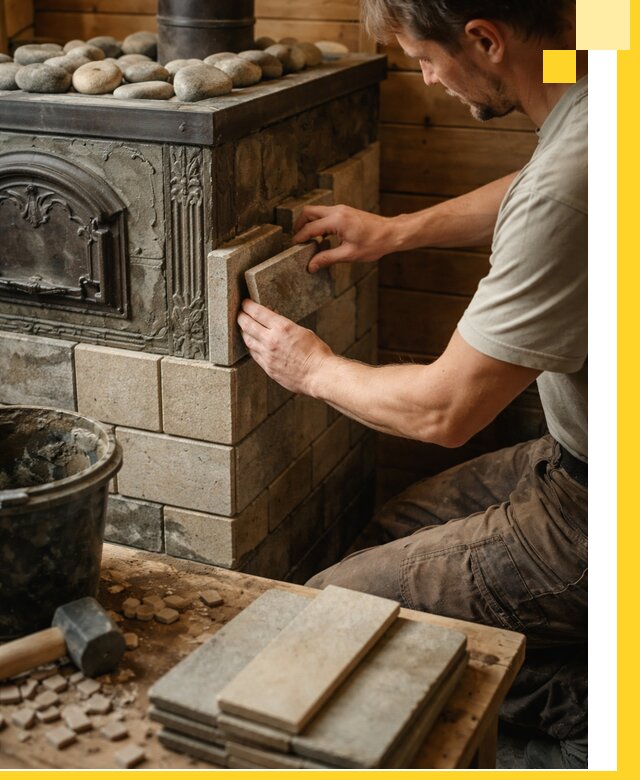 Облицовка банных печей в Сатке профессиональная отделка