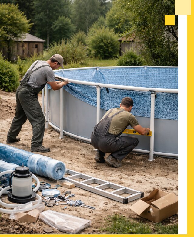 Установка и монтаж каркасных бассейнов в Сатке под ключ