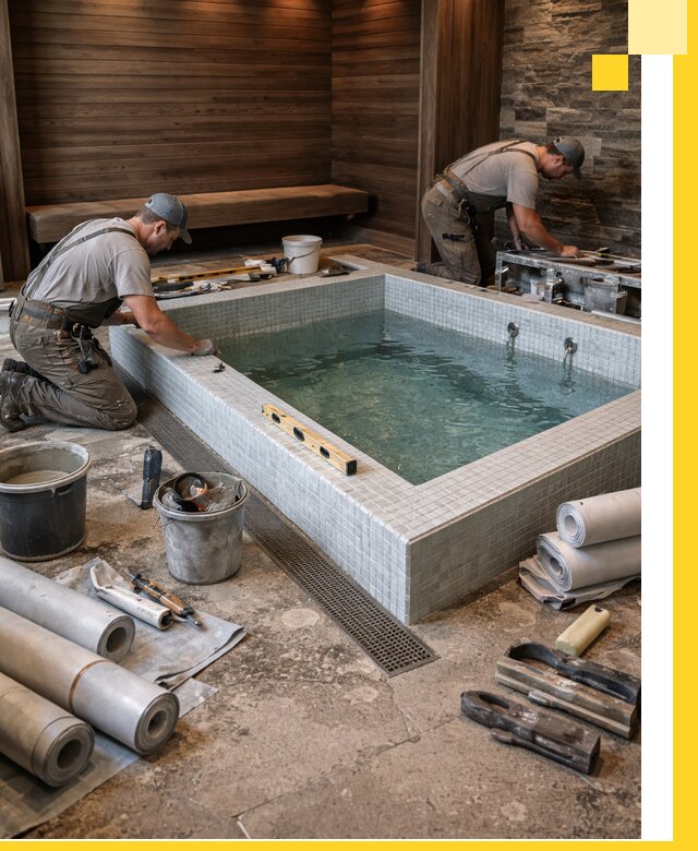 Установка и строительство бассейнов для сауны в Сатке