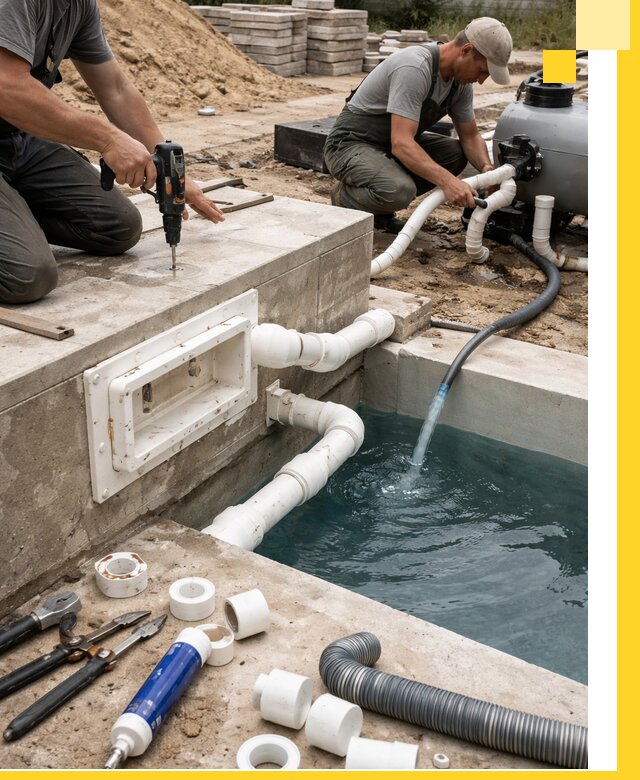 Строительство скиммерных бассейнов под ключ в Сатке