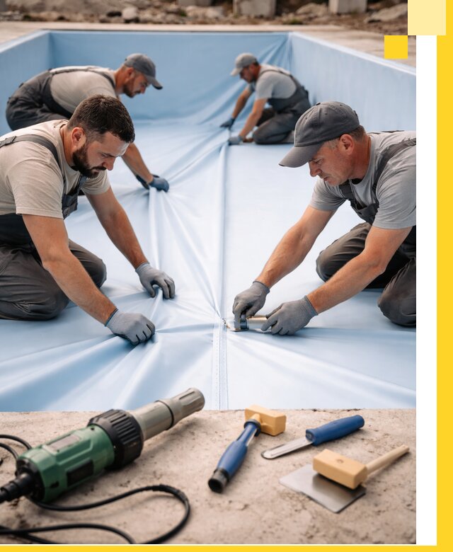 ПВХ пленка для бассейнов с монтажом и гарантией в Сатке