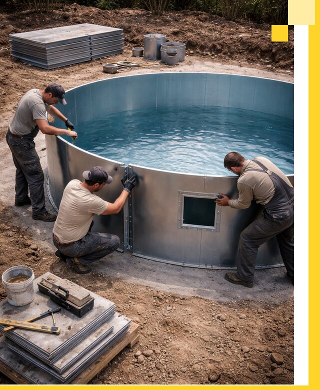 Круглые бассейны под ключ в Сатке проектирование и монтаж