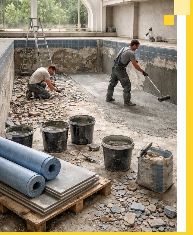 Реконструкция бассейнов в Сатке: ремонт, гидроизоляция