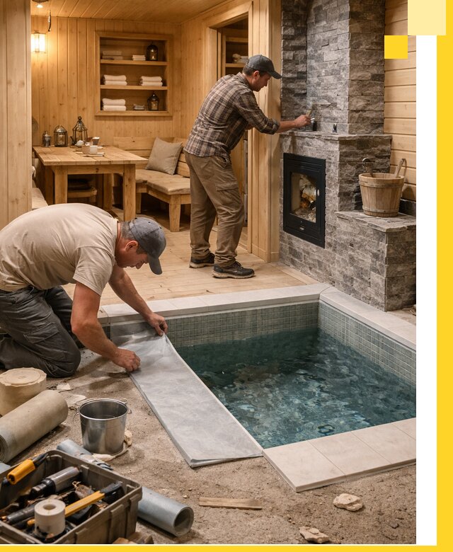 Строительство бань с комнатой отдыха под ключ в Сатке