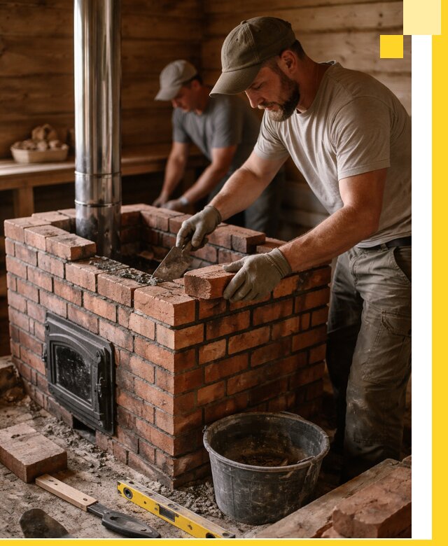 Кирпичные печи для бани под ключ в Сатке, проект и монтаж