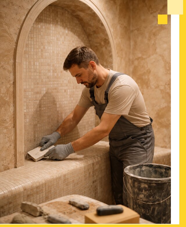 Профессиональная отделка хамамов с мозаикой под ключ в Сатке