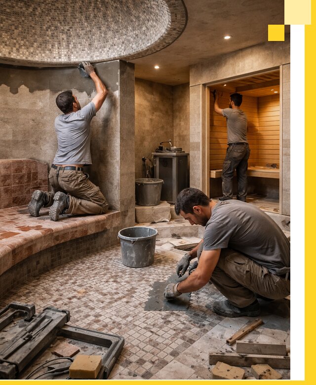 Проект и строительство хамама бани и сауны под ключ в Сатке